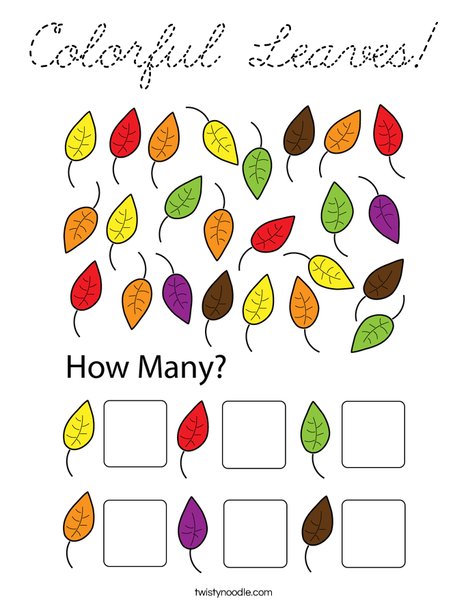 Colorful Leaves! Coloring Page