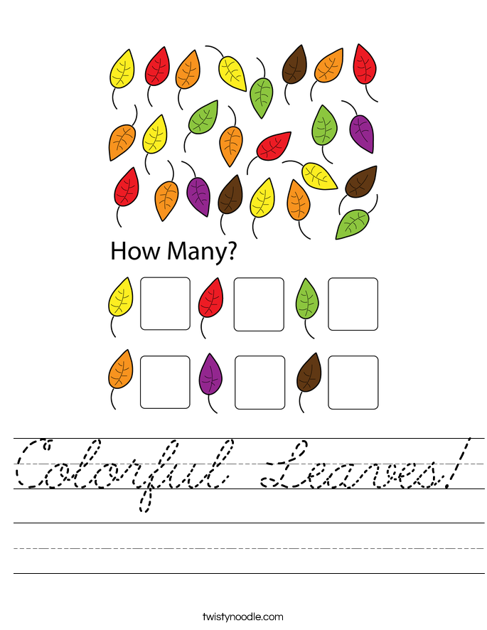 Colorful Leaves! Worksheet