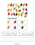 Colorful Leaves! Worksheet