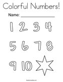Colorful Numbers Coloring Page