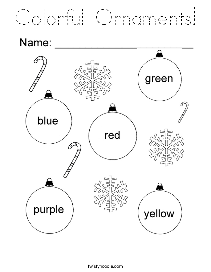 Colorful Ornaments! Coloring Page