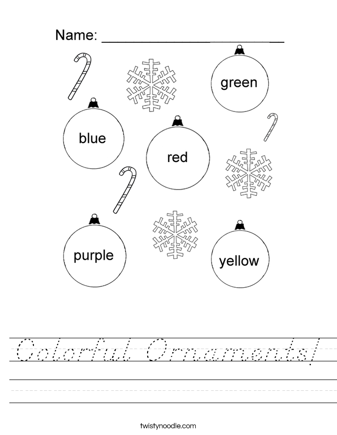 Colorful Ornaments! Worksheet