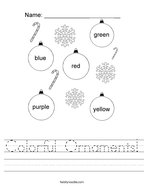 Colorful Ornaments Handwriting Sheet