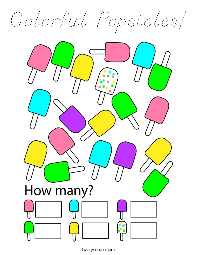 Colorful Popsicles! Coloring Page
