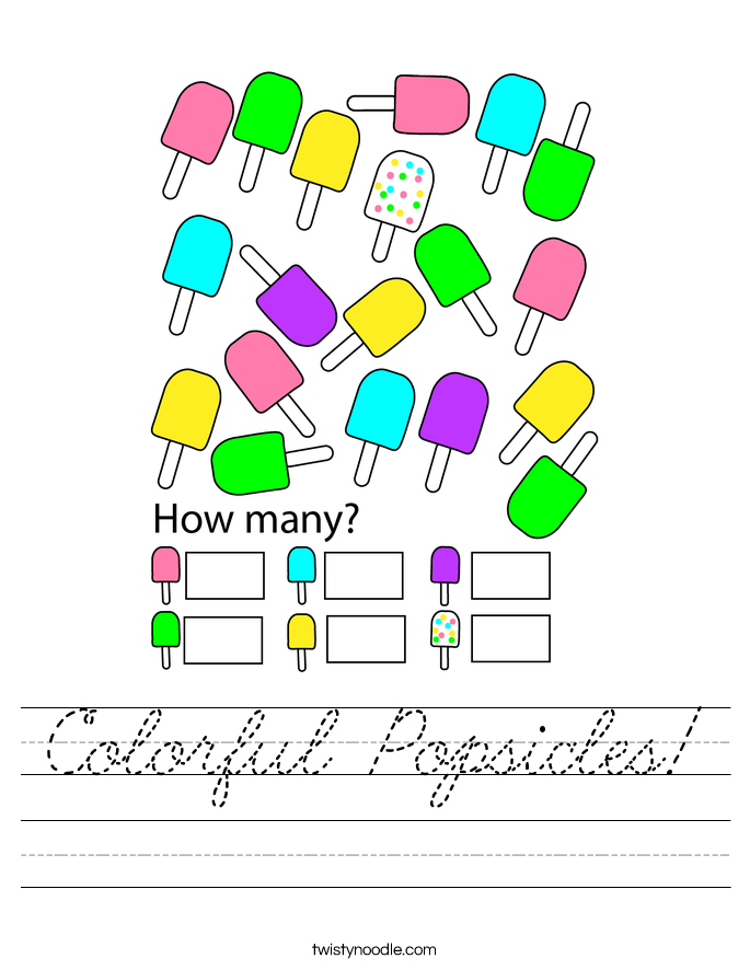 Colorful Popsicles! Worksheet