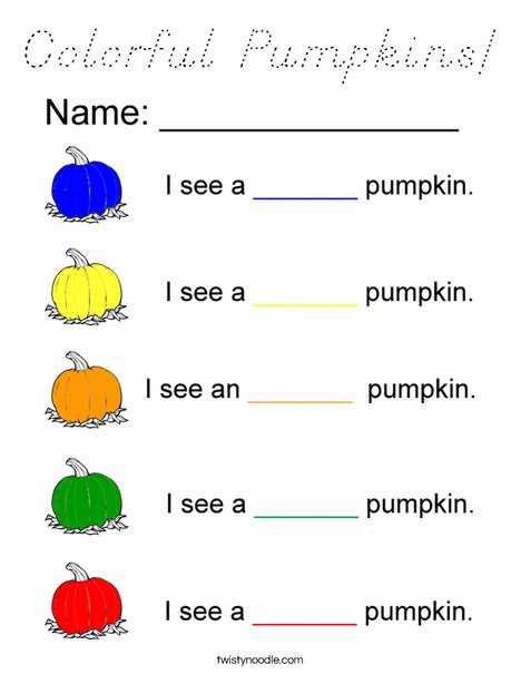 Colorful Pumpkins Coloring Page