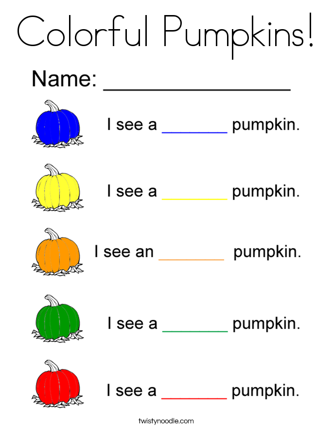 Colorful Pumpkins! Coloring Page