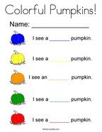 Colorful Pumpkins Coloring Page