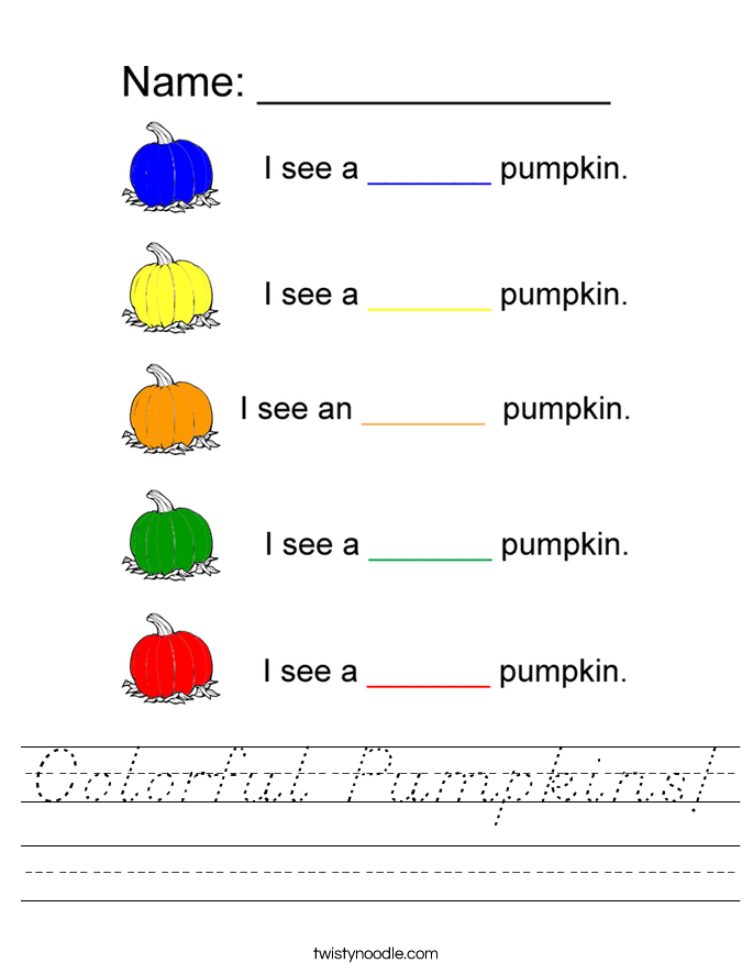 Colorful Pumpkins! Worksheet
