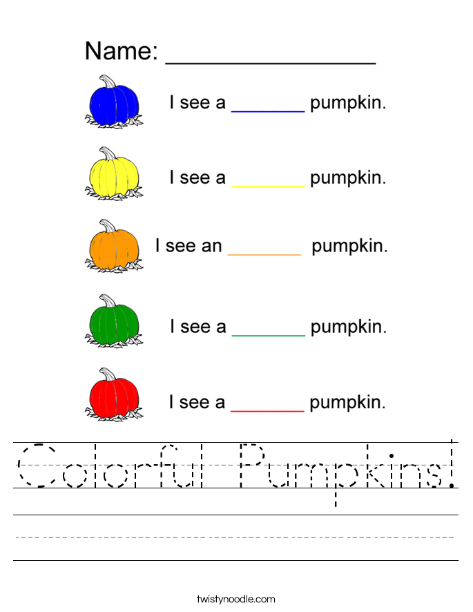 Colorful Pumpkins! Worksheet