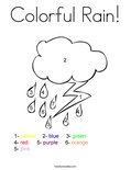 Colorful Rain! Coloring Page