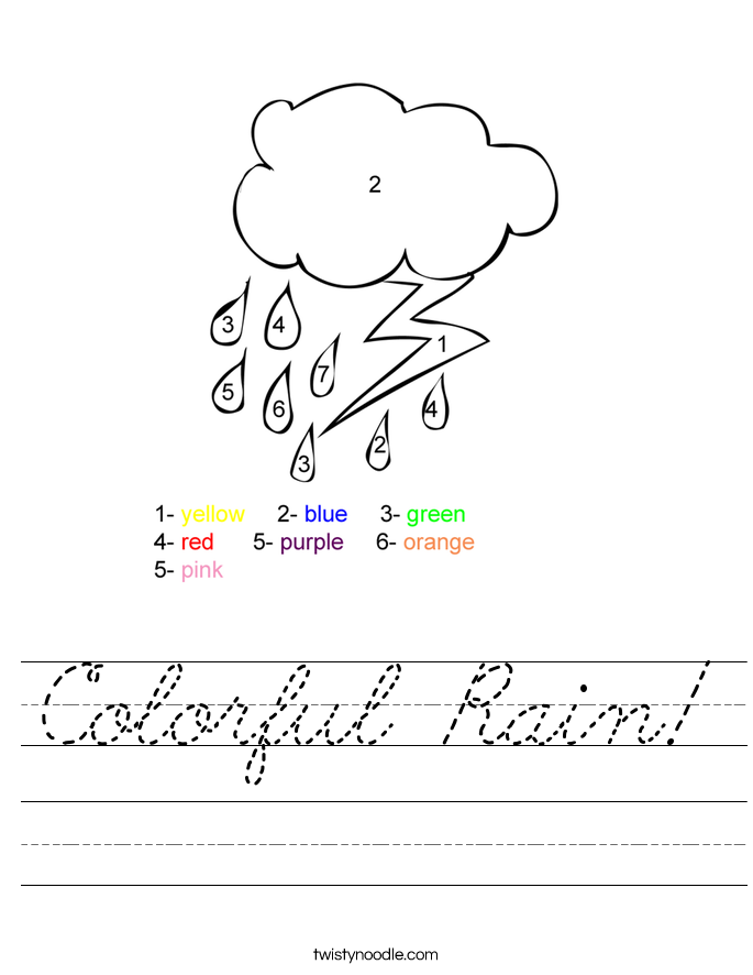 Colorful Rain! Worksheet