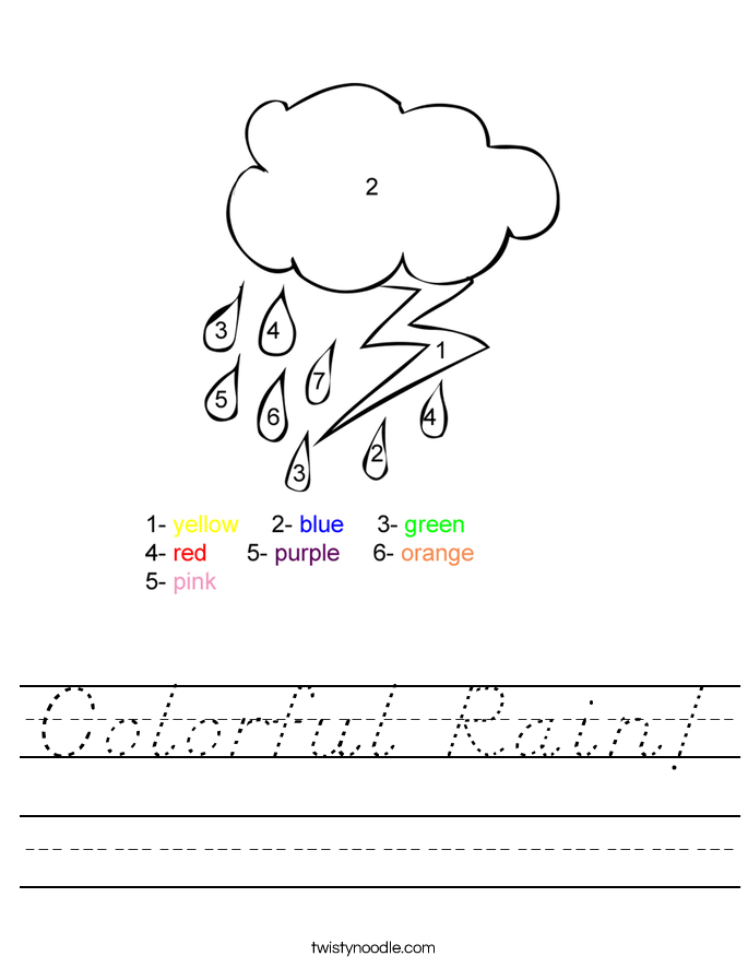 Colorful Rain! Worksheet