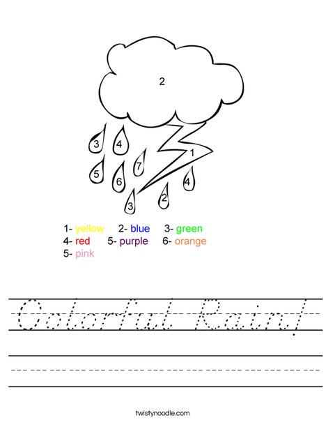 Colorful Rain Worksheet