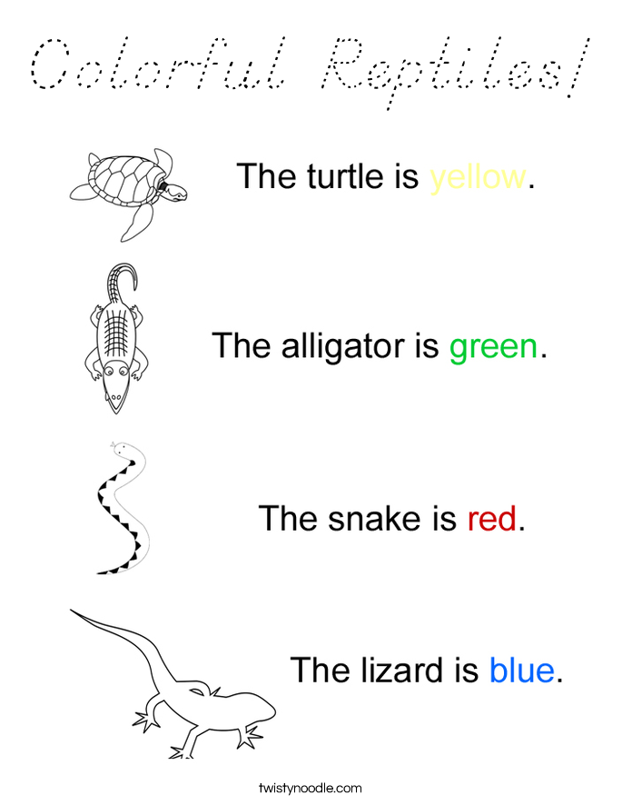 Colorful Reptiles! Coloring Page