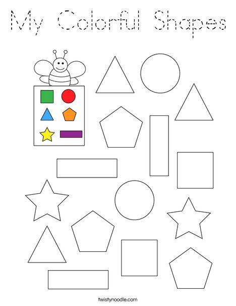 Colorful Shapes Coloring Page