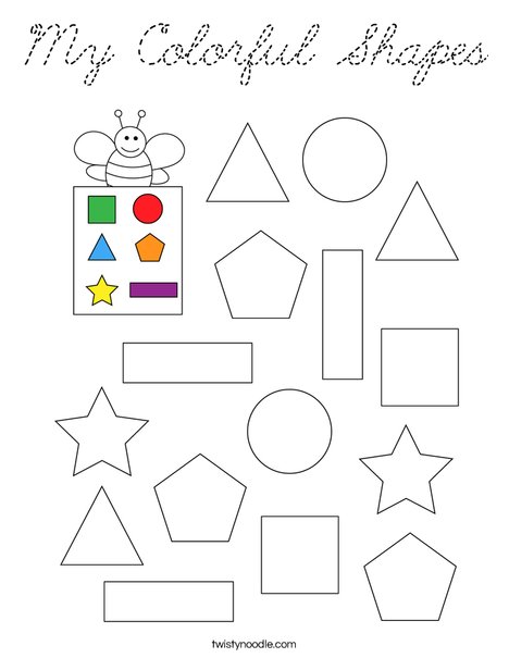 Colorful Shapes Coloring Page