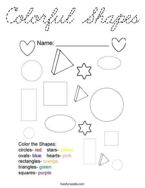 Colorful Shapes Coloring Page