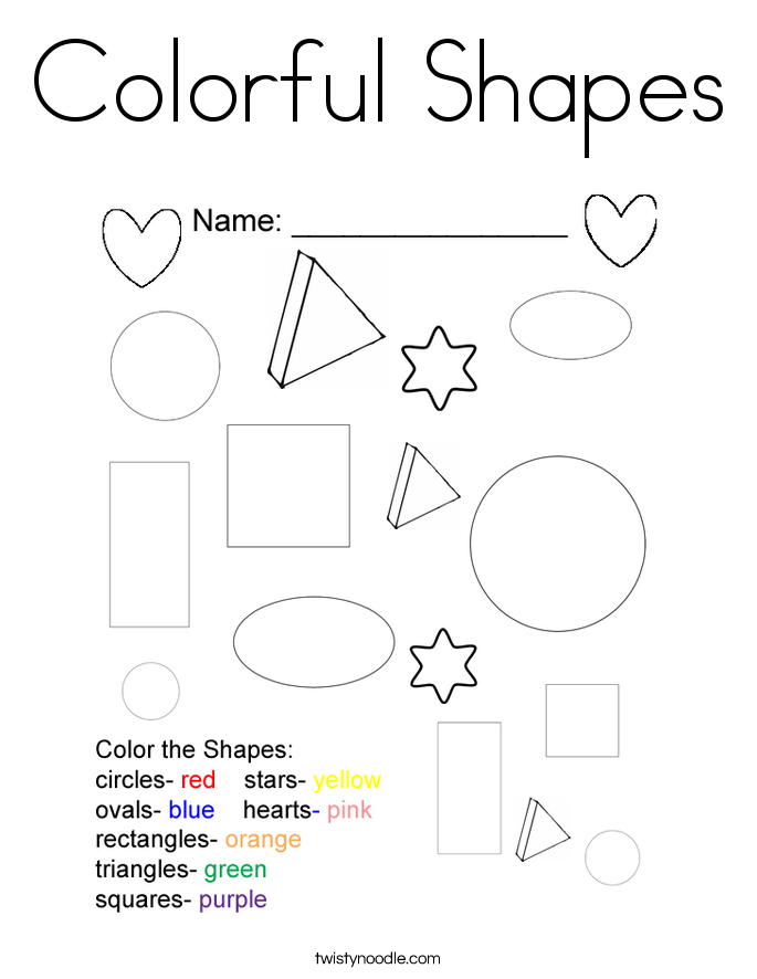 Colorful Shapes Coloring Page