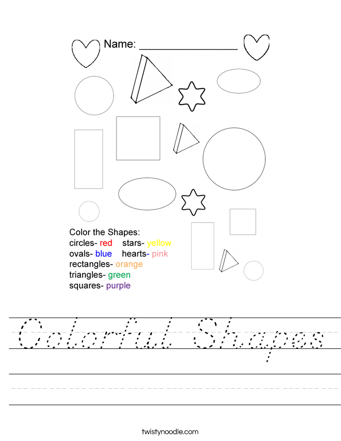 Colorful Shapes Worksheet