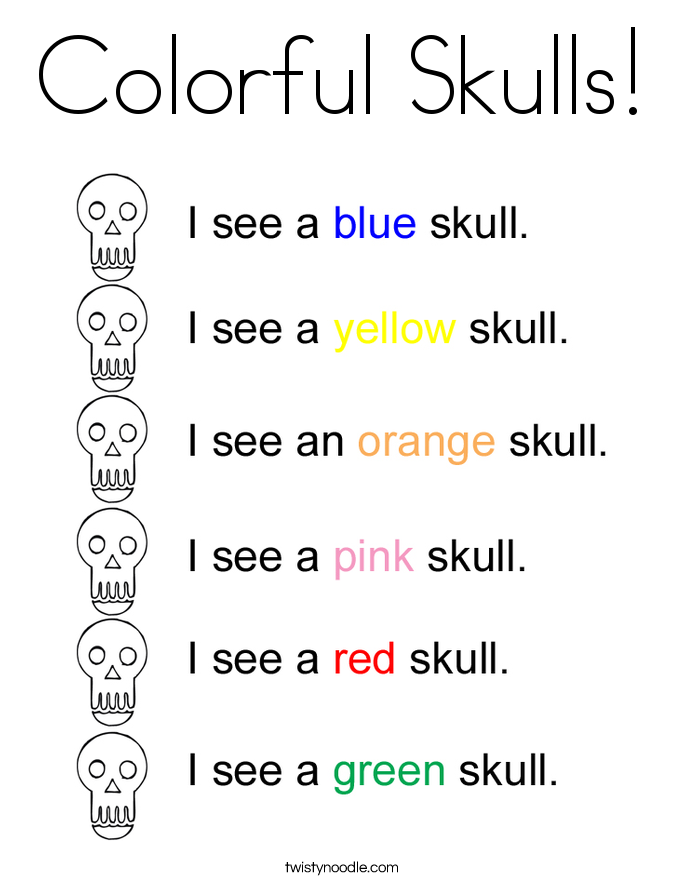 Colorful Skulls! Coloring Page