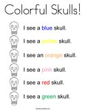 Colorful Skulls Coloring Page