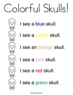 Colorful Skulls Coloring Page