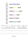Colorful Skulls! Worksheet