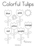 Colorful Tulips Coloring Page