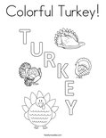 Colorful Turkey! Coloring Page