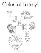Colorful Turkey Coloring Page