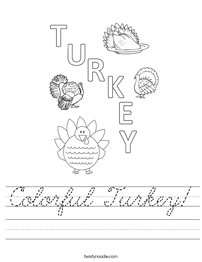 Colorful Turkey! Worksheet