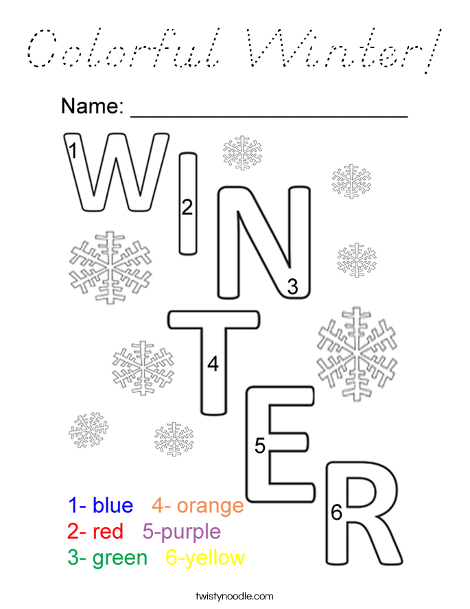 Colorful Winter! Coloring Page