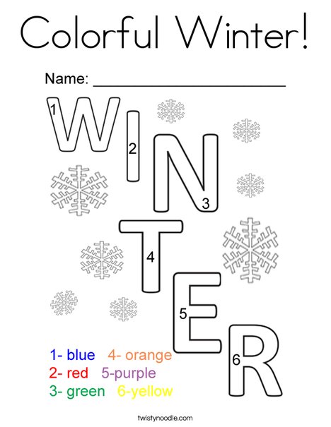 Colorful Winter! Coloring Page