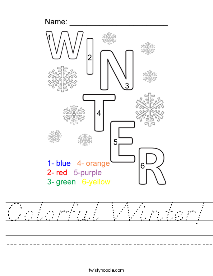Colorful Winter! Worksheet