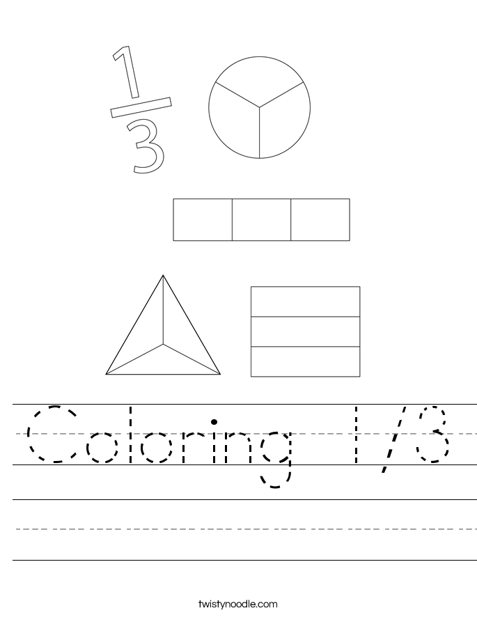 Coloring 1/3 Worksheet