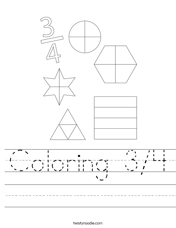 Coloring 3/4 Worksheet