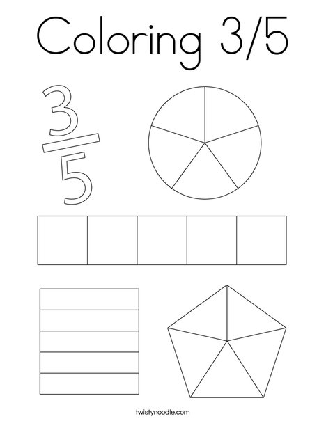 Coloring 3/5 Coloring Page