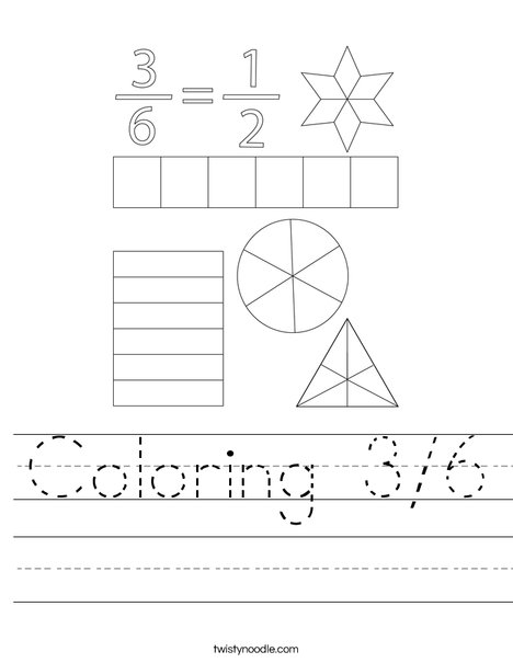 Coloring 3/6 Worksheet