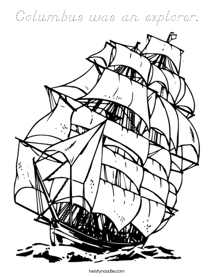 Columbus was an explorer. Coloring Page
