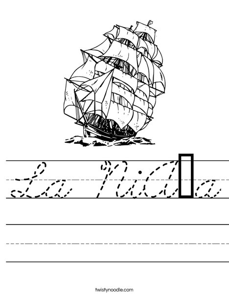 Columbus Day Ship Worksheet