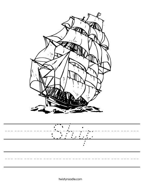 Columbus Day Ship Worksheet