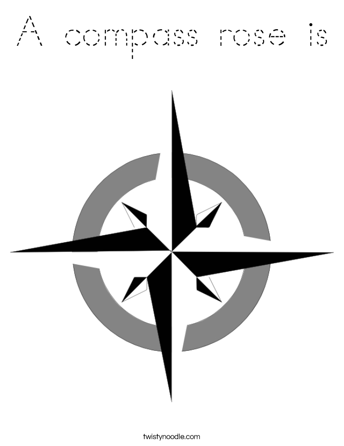 A compass rose is Coloring Page