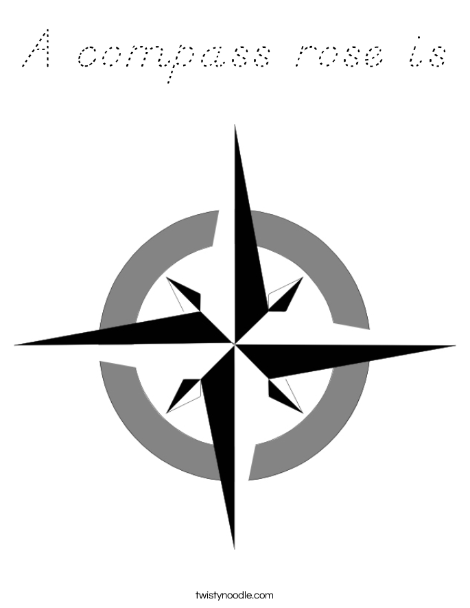 A compass rose is Coloring Page