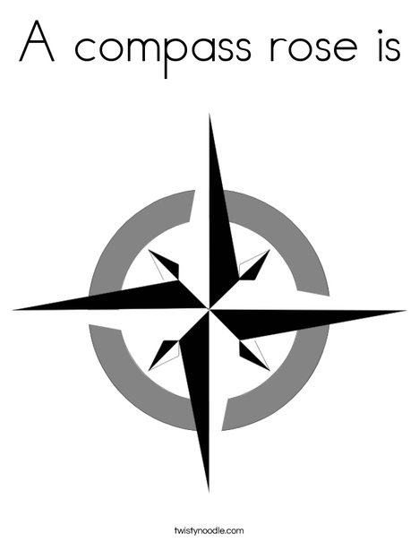 Compass Rose Coloring Page