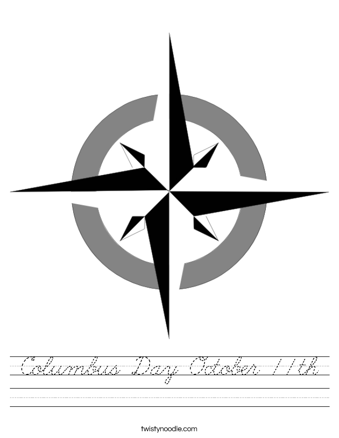 Columbus Day October 11th Worksheet
