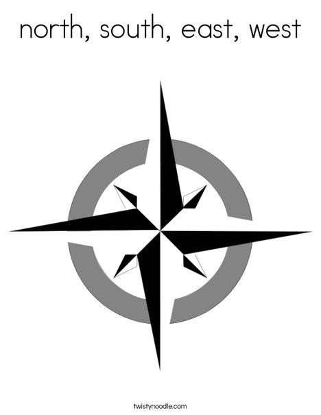 Compass Rose Coloring Page