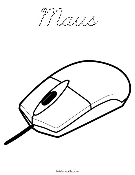 Computer Mouse 1 Coloring Page