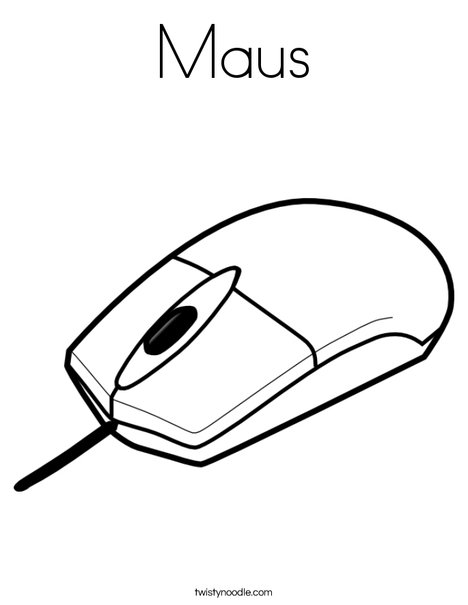 Computer Mouse 1 Coloring Page
