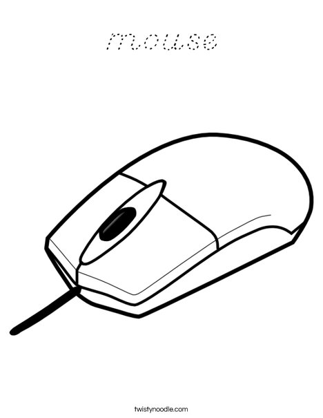 Computer Mouse 1 Coloring Page